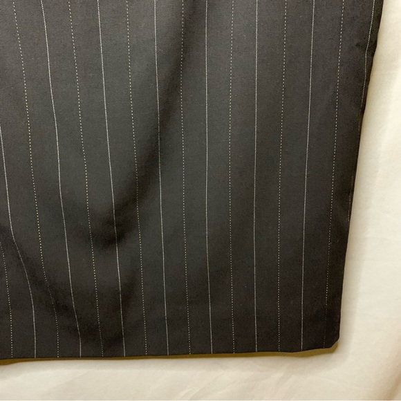 Escada black pinstripe pencil skirt large - Picture 7 of 9